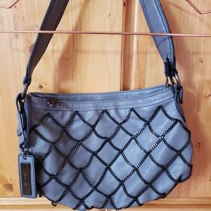 Dereon Gray and Gunmetal Chain Handbag